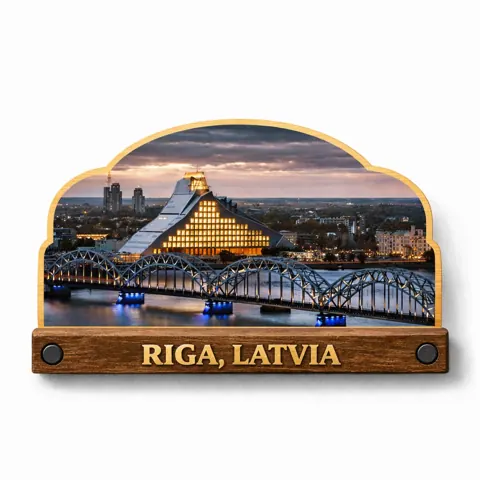 Divslāņu koka magnēts “Rīga”