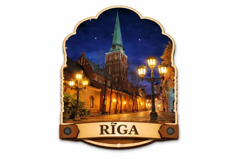 Divslāņu koka magnēts “Rīga”
