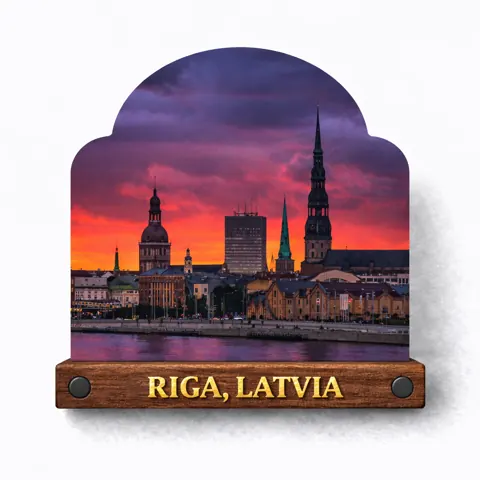 Divslāņu koka magnēts “Rīga”