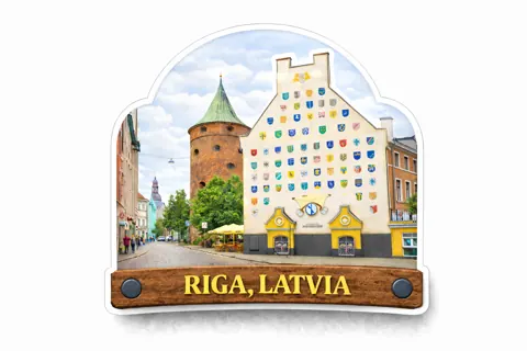 Divslāņu koka magnēts “Rīga”