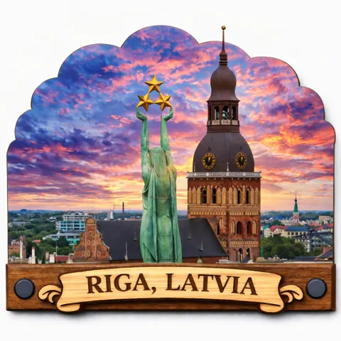 Divslāņu koka magnēts “Rīga”