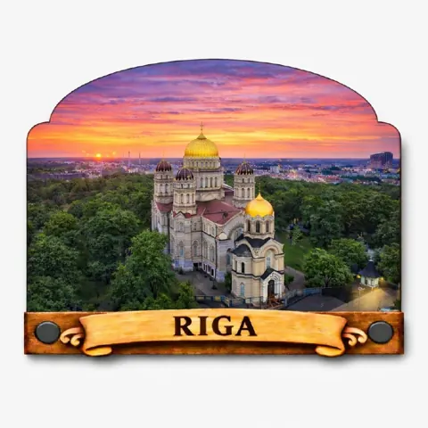 Divslāņu koka magnēts “Rīga”