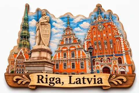 Divslāņu koka magnēts “Rīga”