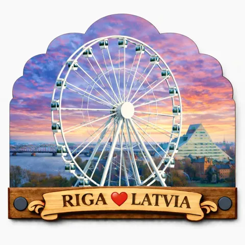 Divslāņu koka magnēts “Rīga”