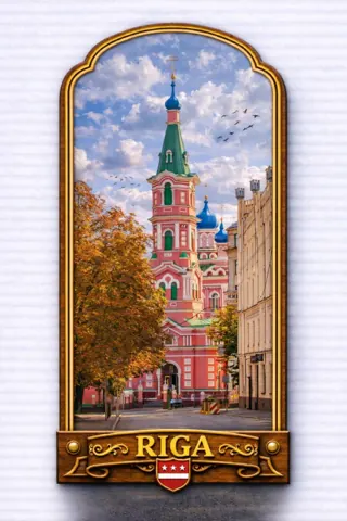Divslāņu koka magnēts “Rīga”