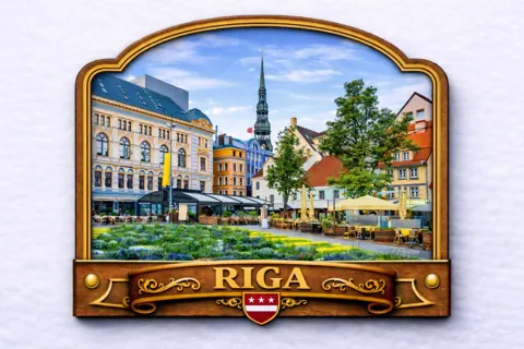 Divslāņu koka magnēts “Rīga”