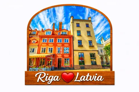 Divslāņu koka magnēts “Rīga”
