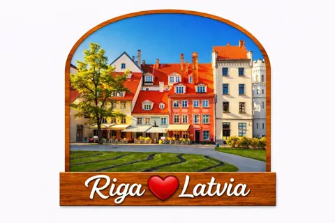 Divslāņu koka magnēts “Rīga”
