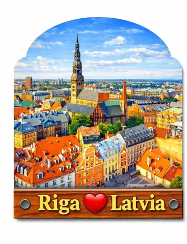 Divslāņu koka magnēts “Rīga”
