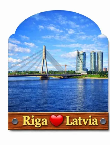 Divslāņu koka magnēts “Rīga”