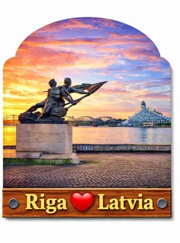 Divslāņu koka magnēts “Rīga”