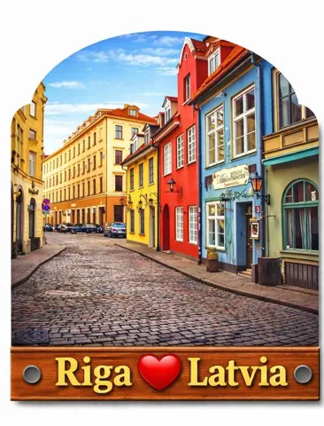 Divslāņu koka magnēts “Rīga”