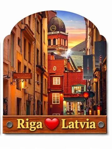 Divslāņu koka magnēts “Rīga”