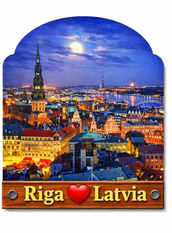 Divslāņu koka magnēts “Rīga”