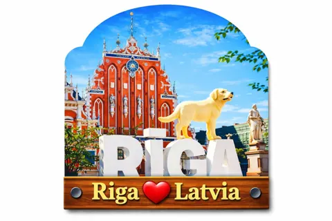 Divslāņu koka magnēts “Rīga”