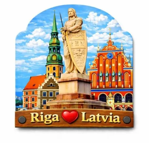 Divslāņu koka magnēts “Rīga”