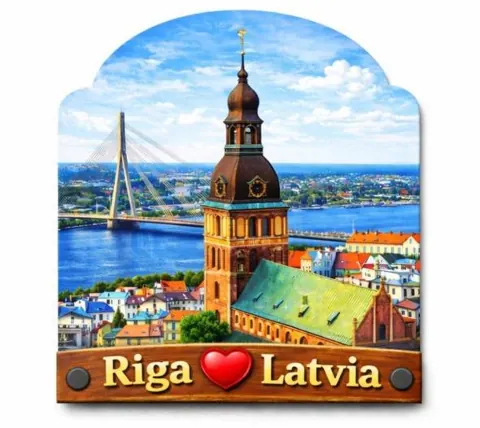 Divslāņu koka magnēts “Rīga”