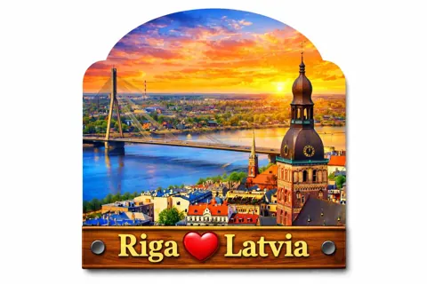 Divslāņu koka magnēts “Rīga”