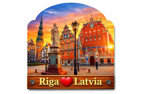 Divslāņu koka magnēts “Rīga”