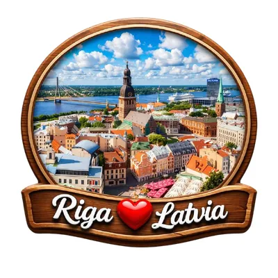 Divslāņu koka magnēts “Rīga”
