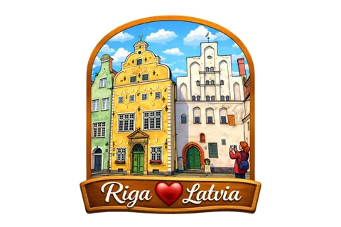 Divslāņu koka magnēts “Rīga”