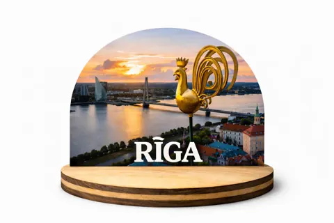 Koka suvenīrs uz statīva “Rīga”