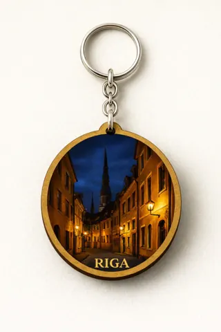 Divslāņu koka atslēgu piekariņš “Rīga”