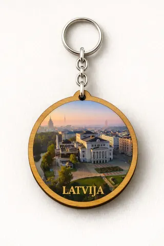 Divslāņu koka atslēgu piekariņš “Rīga”