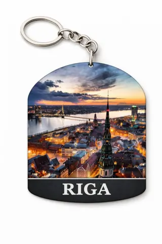 Divslāņu koka atslēgu piekariņš “Rīga”