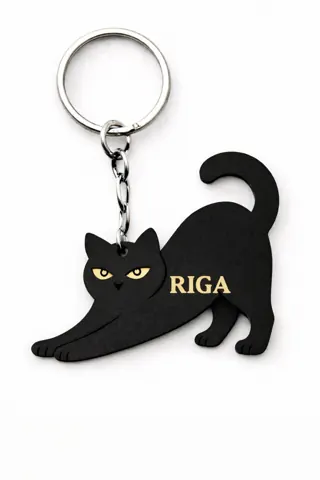 Divslāņu koka atslēgu piekariņš “Rīga”