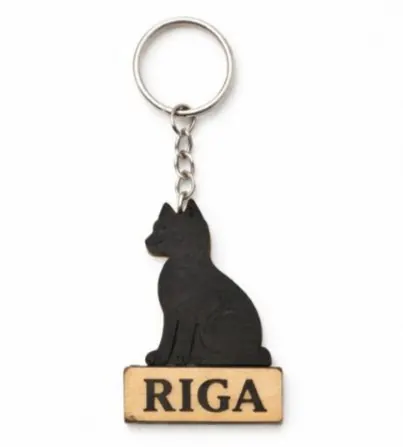 Divslāņu koka atslēgu piekariņš “Rīga”