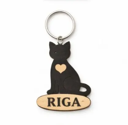 Divslāņu koka atslēgu piekariņš “Rīga”