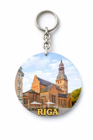Divslāņu koka atslēgu piekariņš “Rīga”
