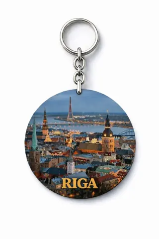 Divslāņu koka atslēgu piekariņš “Rīga”
