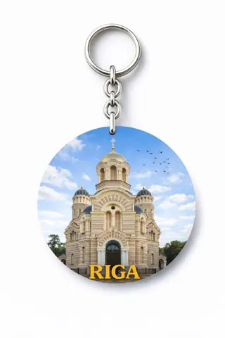 Divslāņu koka atslēgu piekariņš “Rīga”