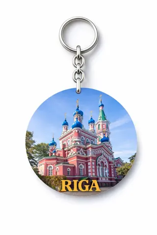 Divslāņu koka atslēgu piekariņš “Rīga”