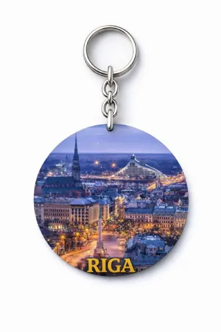 Divslāņu koka atslēgu piekariņš “Rīga”