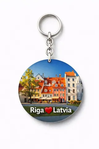 Divslāņu koka atslēgu piekariņš “Rīga”