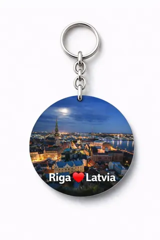Divslāņu koka atslēgu piekariņš “Rīga”