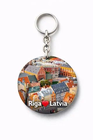 Divslāņu koka atslēgu piekariņš “Rīga”