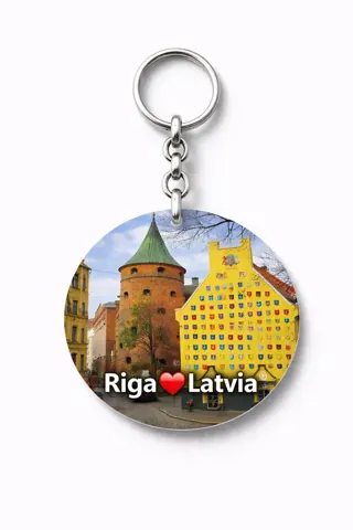 Divslāņu koka atslēgu piekariņš “Rīga”