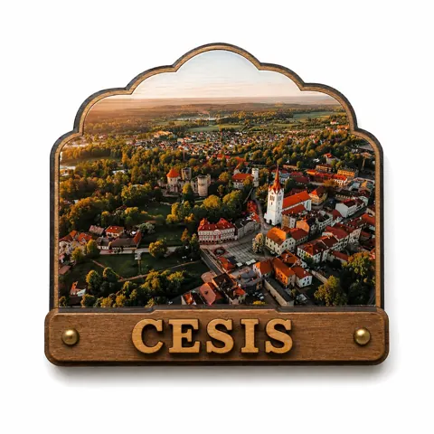 Divslāņu koka magnēts “Cēsis”