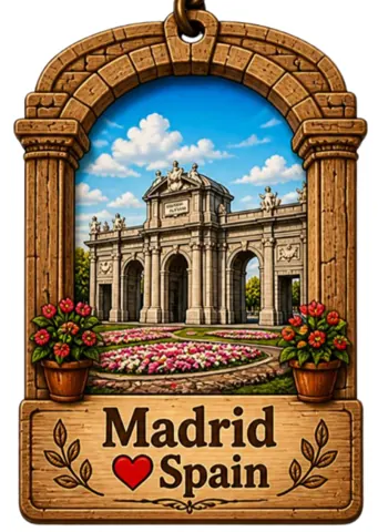 Divslāņu koka atslēgu piekariņš “Madride”