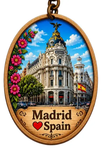 Divslāņu koka atslēgu piekariņš “Madride”