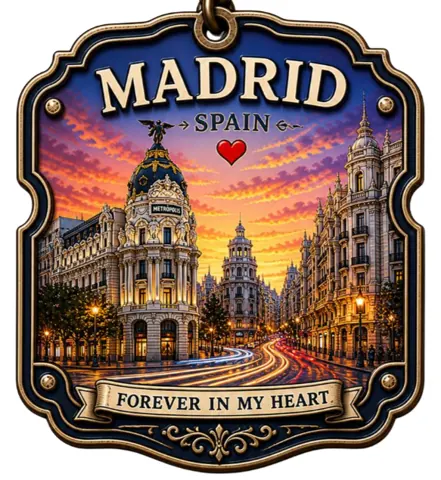 Divslāņu koka atslēgu piekariņš “Madride”