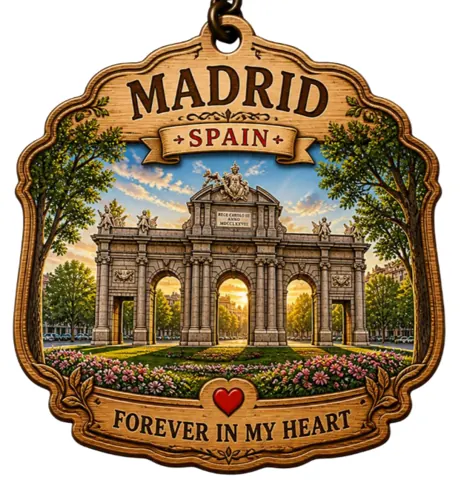 Divslāņu koka atslēgu piekariņš “Madride”